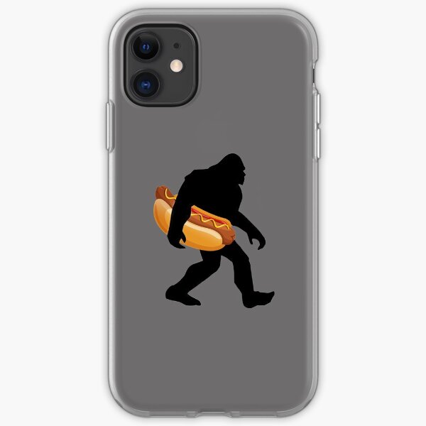 Bigfoot Carrying Hotdog Big Foot Sasquatch Loves Hot Dogs iPhone Soft Case