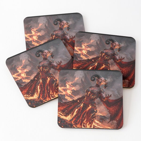 Item preview, Red Demon Queen Molten Lava Dark Fantasy designed and sold by GalleryBrisArt.