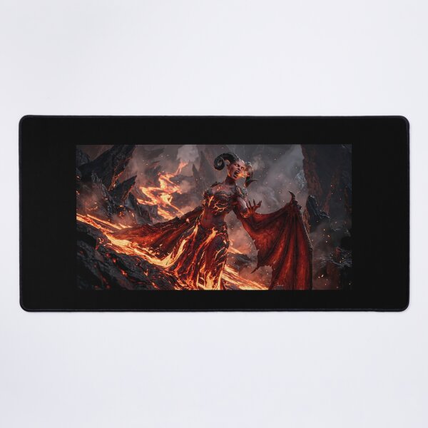 Item preview, Red Demon Queen Molten Lava Dark Fantasy designed and sold by GalleryBrisArt.