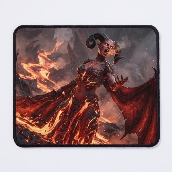Item preview, Red Demon Queen Molten Lava Dark Fantasy designed and sold by GalleryBrisArt.