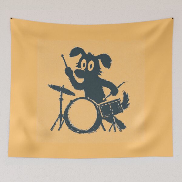 Item preview, Funny Dog Playing Drums designed and sold by Zyphero.