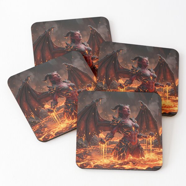 Item preview, Red Demon Queen Molten Lava Dark Fantasy designed and sold by GalleryBrisArt.