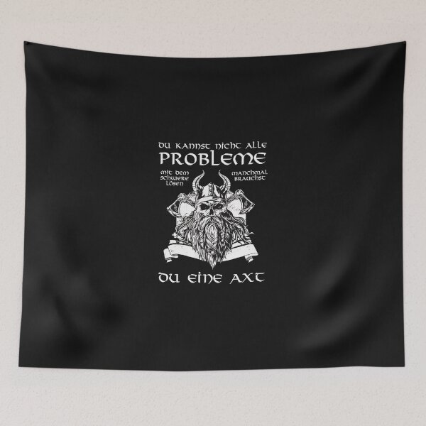 Item preview, Viking Skull Axe German Quote Dark Humor Apparel designed and sold by haegerborra.