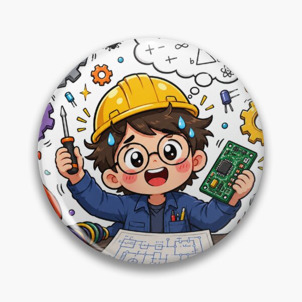 Item preview, Funny Engineer Sticker designed and sold by RedRubyBubble.
