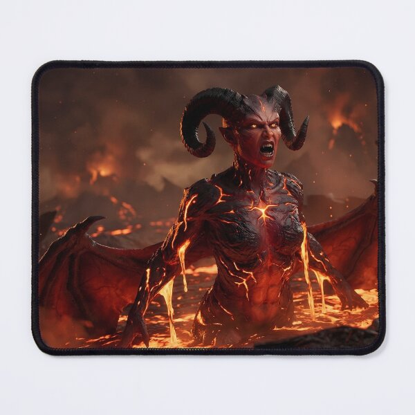 Item preview, Red Demon Queen Molten Lava Dark Fantasy designed and sold by GalleryBrisArt.