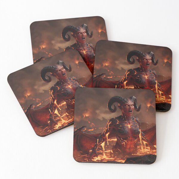 Item preview, Red Demon Queen Molten Lava Dark Fantasy designed and sold by GalleryBrisArt.