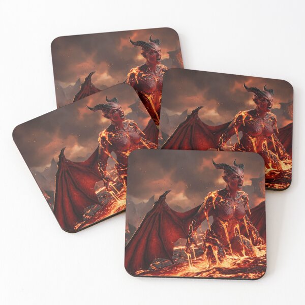 Item preview, Red Demon Queen Molten Lava Dark Fantasy designed and sold by GalleryBrisArt.