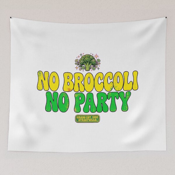 Item preview, No Broccoli No Party - Retro Groovy Vegetable Art designed and sold by Csaba1983.