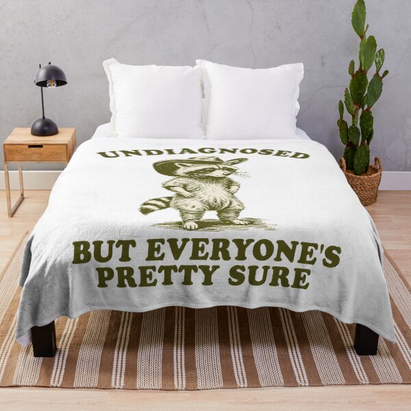 Item preview, Undiagnosed, But Everyone's Pretty Sure, cowboy raccoon meme designed and sold by dariakustocr.