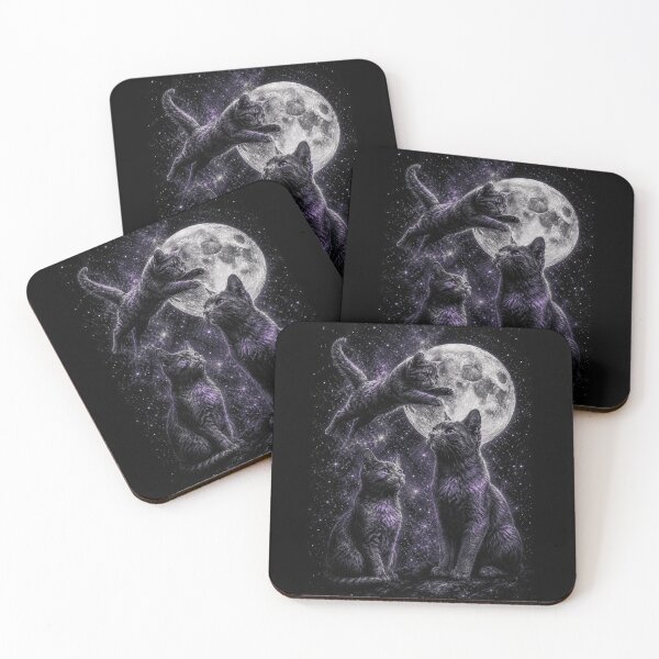 Item preview, Three Cosmic Black Cats designed and sold by Zyphero.