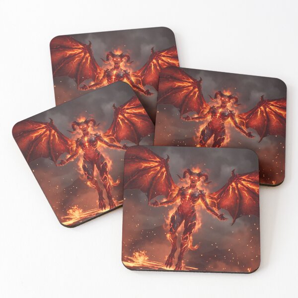 Item preview, Red Demon Queen Molten Lava Dark Fantasy designed and sold by GalleryBrisArt.