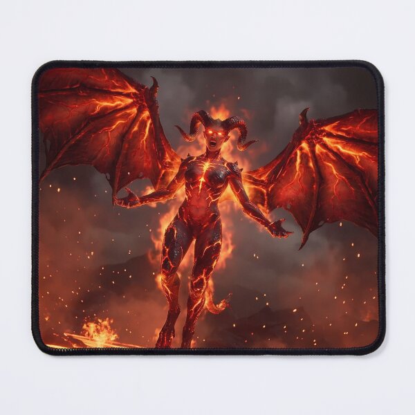 Item preview, Red Demon Queen Molten Lava Dark Fantasy designed and sold by GalleryBrisArt.