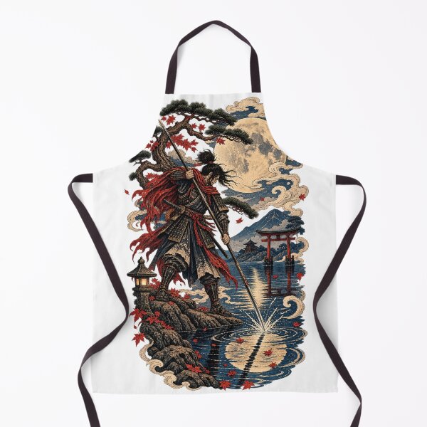 Item preview, The Spear Over the Reflection – Japanese Samurai Ukiyo-e Moonlight Art designed and sold by Substance_life.