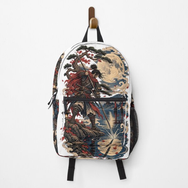 Item preview, The Spear Over the Reflection – Japanese Samurai Ukiyo-e Moonlight Art designed and sold by Substance_life.