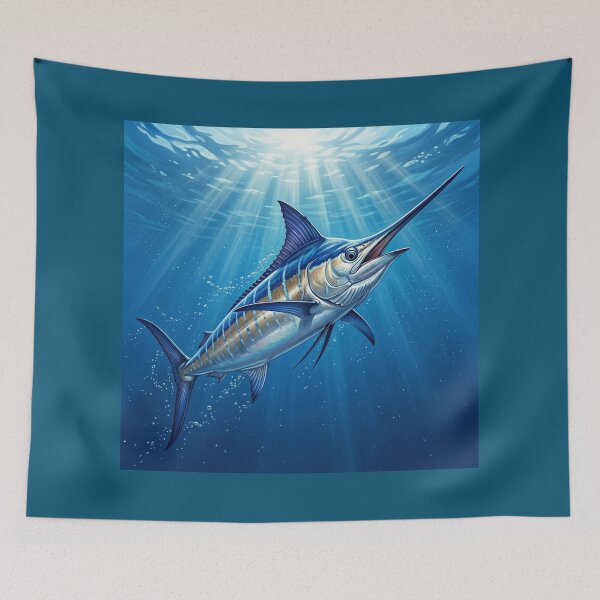 Item preview, Blue Marlin Illustration – Saltwater Legends Fishing Art designed and sold by Northbound Trail.