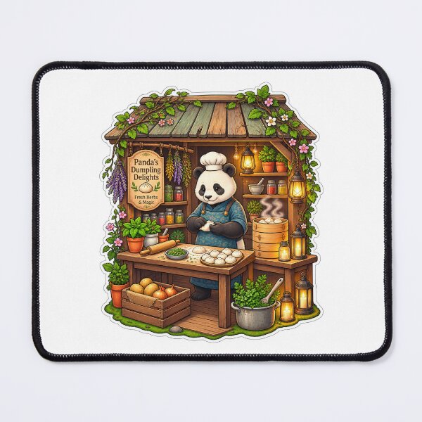 Item preview, Panda’s Dumpling Delights | Magical Woodland Panda Chef | Fresh Herbs & Enchanted Asian Food designed and sold by MrDev.
