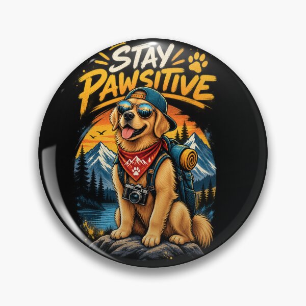 Item preview, Stay Pawsitive - Hiking Golden Retriever designed and sold by GenZFashion000.