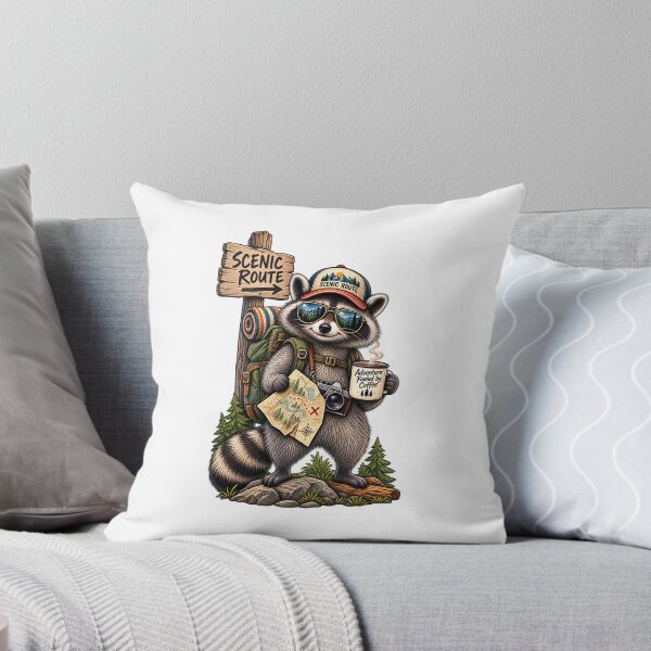 Item preview, Scenic Route Raccoon Adventure Fueled by Coffee designed and sold by BrandonArtWorld.