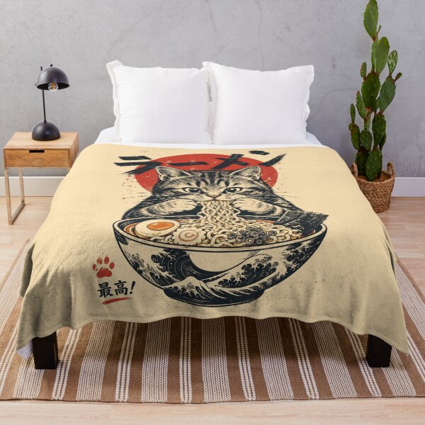 Item preview, Japanese Cat Eating Ramen designed and sold by Zyphero.