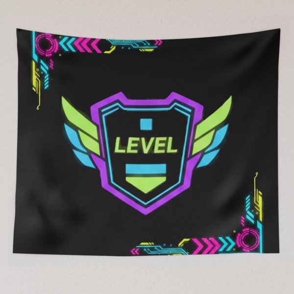 Item preview, Level Up – Neon Gamer Badge designed and sold by Revyra Design .