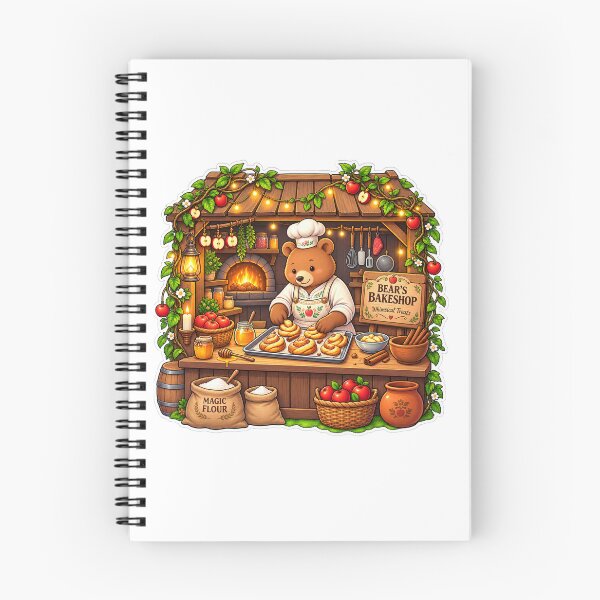 Item preview, Bear’s Bakeshop | Magical Woodland Bear Bakery | Apple Cinnamon Pastries & Cozy Cottagecore designed and sold by MrDev.