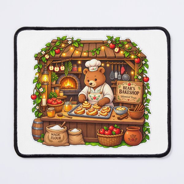 Item preview, Bear’s Bakeshop | Magical Woodland Bear Bakery | Apple Cinnamon Pastries & Cozy Cottagecore designed and sold by MrDev.