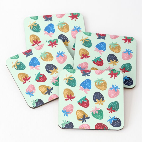 Item preview, Hand-Drawn Colorful Strawberries with Playful Marker Texture designed and sold by lazypencil.art.