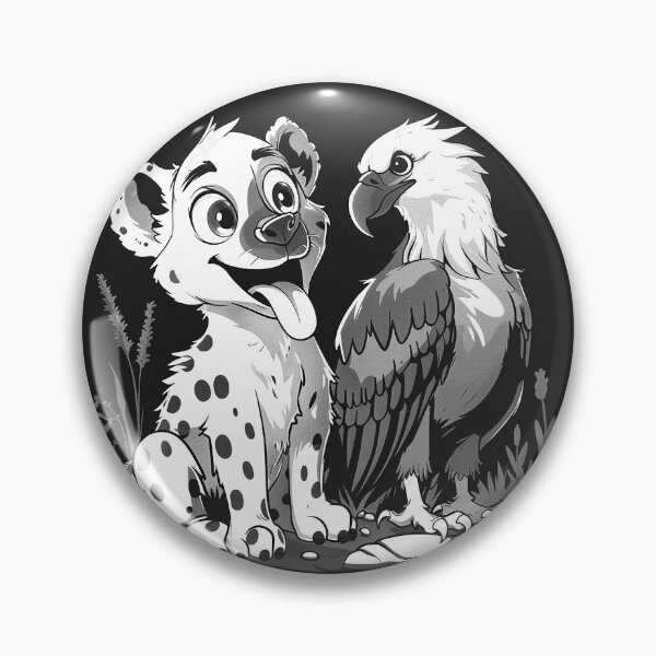 Item preview, Cute Hyena and Eagle Whimsical Safari Wildlife Friends designed and sold by inkoutninja.