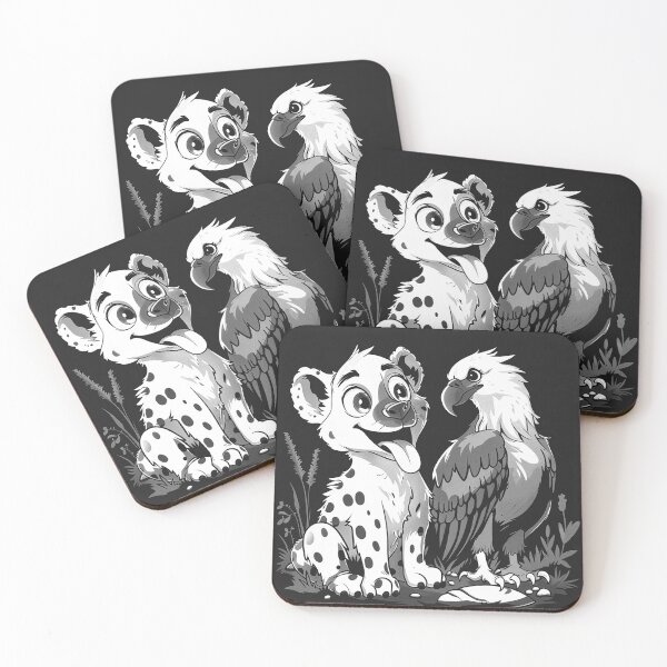 Item preview, Cute Hyena and Eagle Whimsical Safari Wildlife Friends designed and sold by inkoutninja.