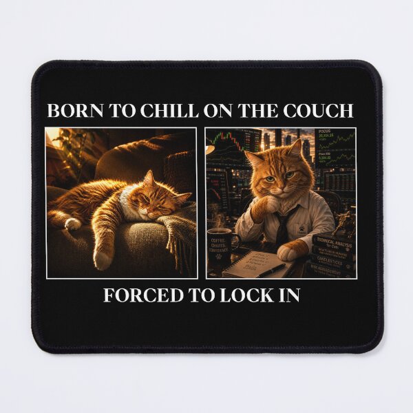 Item preview, Funny Trader Cat T Shirt, Born to Chill on the Couch, Forced to Lock In, Stock Market Shirt, Finance Trader Gift designed and sold by cozydrops.