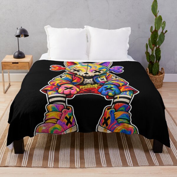 Item preview, BRTHRCRNK Rainbow Swirl Skull Cat Trippy Streetwear Art designed and sold by BRTHRCNK01.
