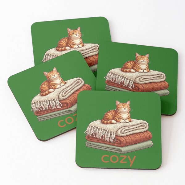 Item preview, Cozy Cat Sleeping on Blanket - Cute Orange Tabby Autumn Art designed and sold by Northern Glow Art.