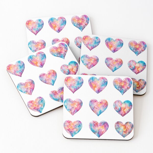 Item preview, Alcohol Ink Style Hearts designed and sold by WillandWent.
