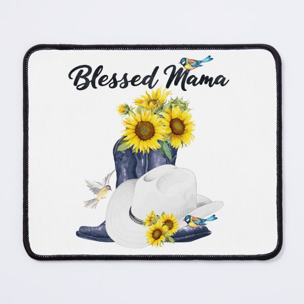 Item preview, Blessed Mama with Cowboy Boots/Hat, Sunflowers & Birds designed and sold by JeweledDesigns.
