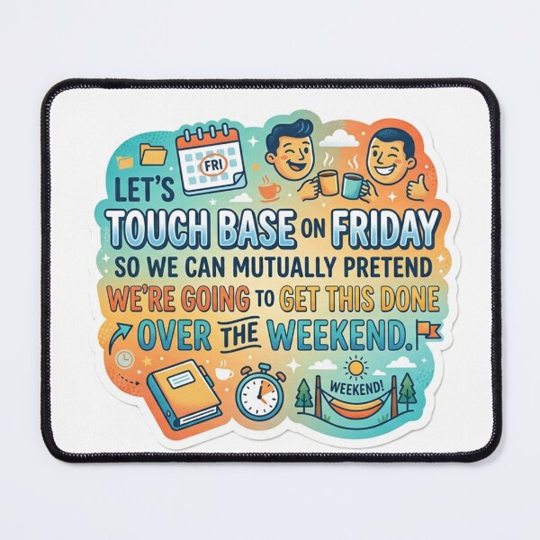 Item preview, Touch Base On Friday Funny Office Humor designed and sold by Artisan Vibes.