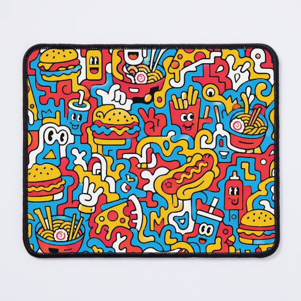 Item preview, Colorful Street Food Pop Art Doodle Pattern designed and sold by Thai Vibe Studio.