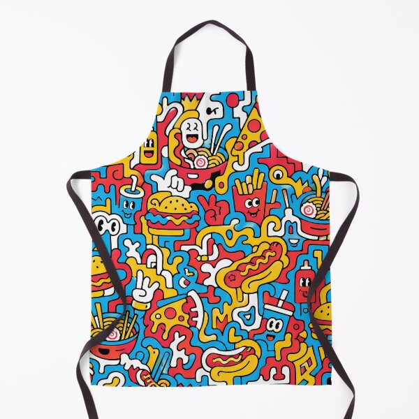 Item preview, Colorful Street Food Pop Art Doodle Pattern designed and sold by Thai Vibe Studio.