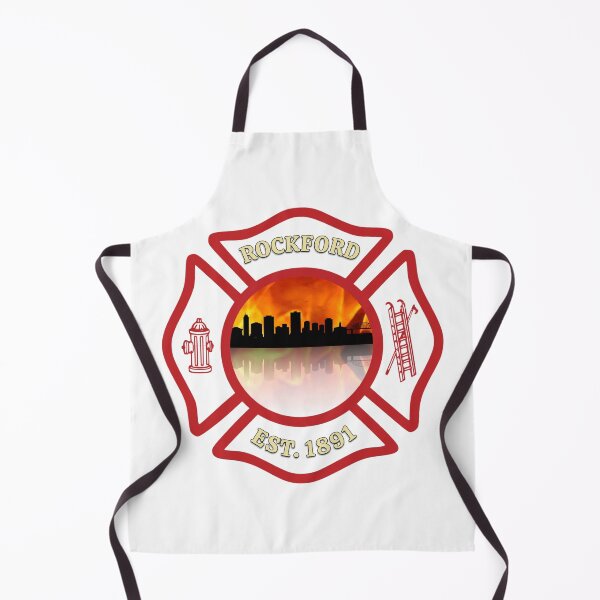 Item preview, Rockford Fire Department Skyline Blaze (White Background) designed and sold by Bee Bum Designs.