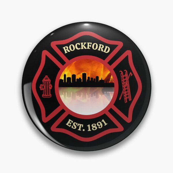 Item preview, Rockford Fire Department Skyline Blaze (Black Background) designed and sold by FireEMSDesigns.