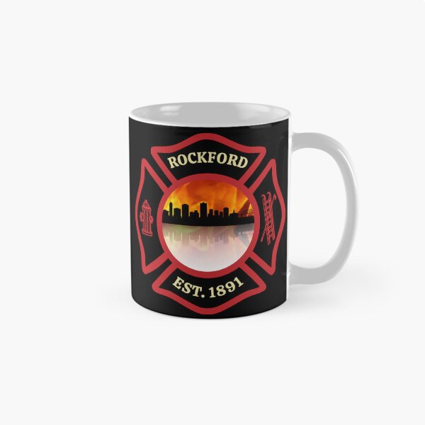 Item preview, Rockford Fire Department Skyline Blaze (Black Background) designed and sold by Bee Bum Designs.