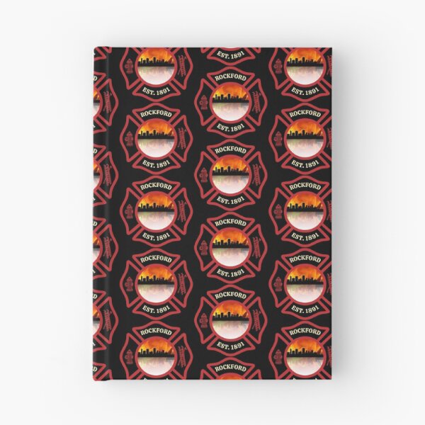 Item preview, Rockford Fire Department Skyline Blaze (Black Background) designed and sold by Bee Bum Designs.