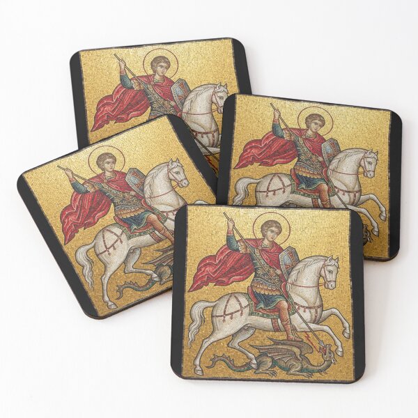 Item preview, Saint George and the Dragon Byzantine Mosaic designed and sold by MantoSagrado.
