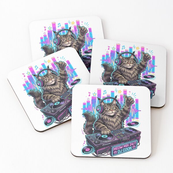 Item preview, Maine Coon DJ Cat designed and sold by PictoVibe.