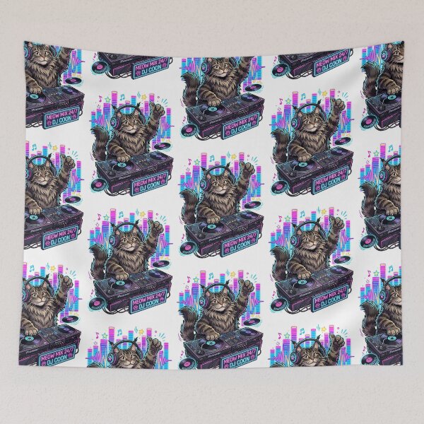 Item preview, Maine Coon DJ Cat designed and sold by PictoVibe.