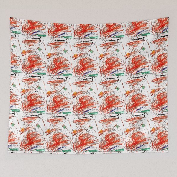 Item preview, Red Abstract Scribble Art Kids Back-to-School designed and sold by LittleHandsBigWorld.