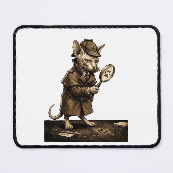 Item preview, Sphynx Detective Cat designed and sold by PictoVibe.