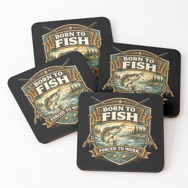 Item preview, Born To Fish Forced To Work Funny Fishing designed and sold by Vasanthk.