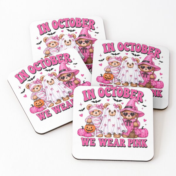Item preview, In October We Wear Pink Halloween Teddy Bears designed and sold by KireVeronica.