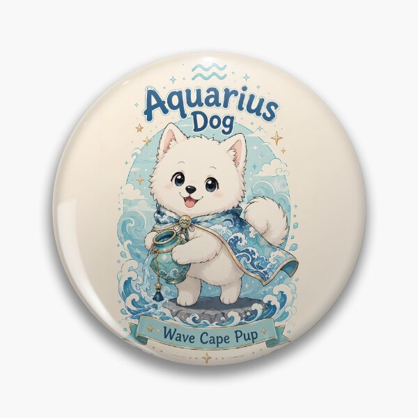 Item preview, Cute Aquarius Samoyed Zodiac Air Sign Dog Astrology designed and sold by ChubbyGoong.