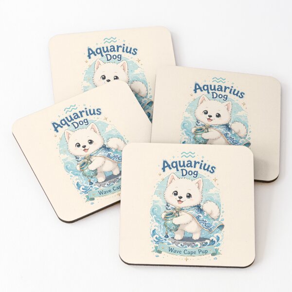 Item preview, Cute Aquarius Samoyed Zodiac Air Sign Dog Astrology designed and sold by ChubbyGoong.